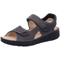 Finn Comfort Skiathos Grau/Schwarz - Sandale - Herrenschuhe Sandale/Pantolette, Grau, Leder (Impala/Buggy) Trekkingsandalen für Herren - 40 EU Weit