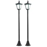 Royal Gardineer 2er-Set Solar-LED-Gartenlaterne, PIR-/Dämmerungssensor, 100 lm, 160 cm