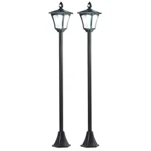 Royal Gardineer 2er-Set Solar-LED-Gartenlaterne, PIR-/Dämmerungssensor, 100 lm, 160 cm