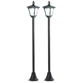 Royal Gardineer 2er-Set Solar-LED-Gartenlaterne, PIR-/Dämmerungssensor, 100 lm, 160 cm