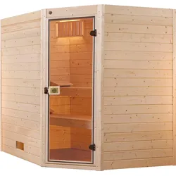 Sauna WEKA "Valida", beige (natur), Saunaofen, integrierte Steuerung, 9 kW, Saunen, 9 kW-Ofen mit integrierter Steuerung