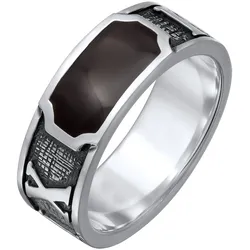 KUZZOI Siegelring Römische Zahlenfolge Emaille 925 Silber Herrenschmuck   Herren 