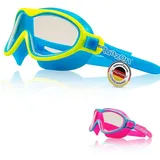 AQUAZON Taucherbrille WAVE Junior Kinder Schwimmbrille, Schnorchelbrille, 3-7 Jahre blau|grün