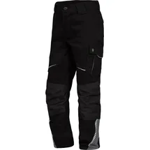 Triuso Flex-Line Kinder Bundhose Arbeitshose Reflex Cargohose Junior Hose (schwarz-grau, 146/152)