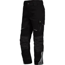 Triuso Flex-Line Kinder Bundhose Arbeitshose Reflex Cargohose Junior Hose (schwarz-grau, 146/152)