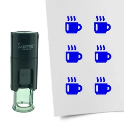 CombiCraft Selbstfärbender Stempel 'Kaffeetasse' in der Farbe Blau, Ø10mm