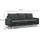 mebligo Sofa, Beige, Textil, 3-Sitzer, Rechteckig, 212x88x92 cm, Wohnzimmer, Sofas & Couches, Sofas, 3-Sitzer Sofas