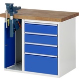 Rau Werkbank Modell 7510 mit 4 Schubladen und Schrank BxTxH 1000x700x840mm