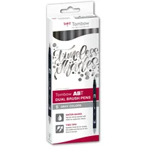 Tombow ABT Dual Brush Pen 6er Set Grau