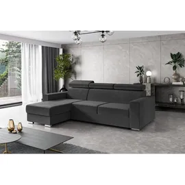 altdecor Ecksofa Dunkelgrau, Textil, 4-Sitzer, L-Form, Ottomane links, 242x168 cm Wohnzimmer, Sofas - Couches, Wohnlandschaften, Ecksofas