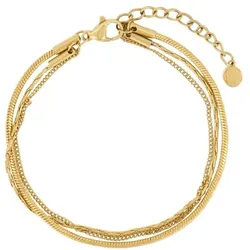 My Jewellery Armband mit minimalistischen Gliedern und Dreifach Armbänder & Armreife   Damen 