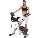 YOSUDA 3-in-1 Heimtrainer Fahrrad Klappbar, Faltbares Heimtrainer 150kg Belastbar, Platzsparendes Heimtrainer mit Integriertes Widerstandsband, 8 Magnetische Widerstandsstufen