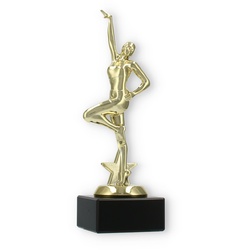 Pokal Kunststofffigur Jazz Dance gold auf schwarzem Marmorsockel 20,7cm