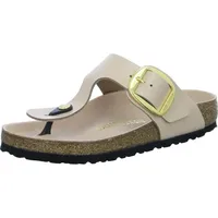 BIRKENSTOCK Gizeh Big Buckle Damen-Sandalen, Flip-Flops, Obermaterial aus Leder, Metallschnalle, Lederinnensohle, EVA-Sohle, Farbe New Beige, New Beige, 41 EU - 41 EU