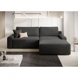TRENDMANUFAKTUR Ecksofa Challenge, Schlafsofa mit Bettkasten, Couch in L-Form, Breite 245 cm, Recamiere beidseitig montierbar, auch in trendigem Cordstoff schwarz