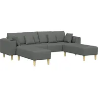 VidaXL Stoffsofa mit Kissen Dunkelgrau 208 cm Stoff