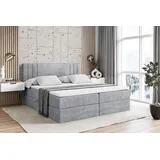 altdecor BOXBETT mit Matratze H3 und Lattenrost, - IDRIKO - 160x200 cm Hellgrau