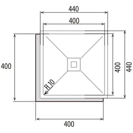 Cata CB 40-40 R10 Unterbauspüle Quadratisch Edelstahl