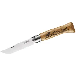 Opinel 08 Animalia America Elch Taschenmesser - STK - braun