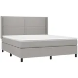 vidaXL Boxspringbett mit Matratze Hellgrau 180x200 cm Stoff