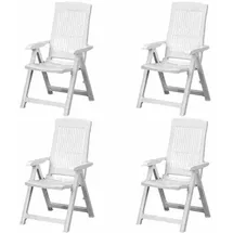 PROGARDEN Tampa Klappsessel 61 x 60 x 109 cm weiß 4er Set