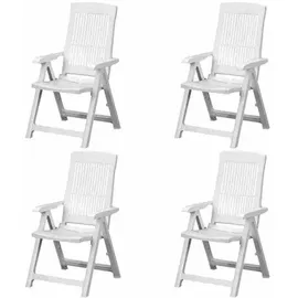 PROGARDEN Tampa Klappsessel 61 x 60 x 109 cm weiß 4er Set
