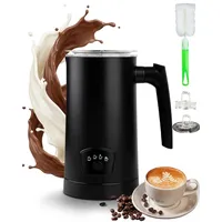 Milchaufschäumer Elektrisch 4-in-1, 400W Elektrische Milchaufschäumer für Heißer und Kalter Milchschaum, Stumm Edelstahl Milcherwärmer mit automatischer Abschaltung, für heiße Schokolade, Cappuccino
