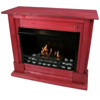 Kaminbau Mierzwa Echtfeuer-Dekokamin Emily (Deluxe, Brenngel & Bio-Ethanol Kamin inkl. regulierbarer Brenner & Zubehör), Farbwahl, Gelkamin, Ethanolkamin, Kaminofen, Bodenkamin rot