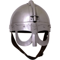 Battle-Merchant Wikinger Brillenhelm | Mittelalter Helm aus Stahl | Wikinger Metall Helm für Deko und Schaukampf | Brillenhelm für Erwachsene | Größe L