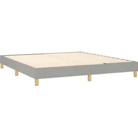 vidaXL Boxspringbett mit Matratze & LED Hellgrau 180x200 cm Stoff
