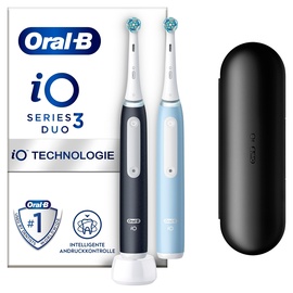Oral B Oral-B iO Series 3 Duo matte black/ice blue mit Etui + 2. Handstück