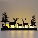 GAROMIA Adventskranz Kerzenhalter Adventskranz Schwarz Metall Länglich Kerzenständer Metall Adventskranz Teelichthalter Weihnachten Kerzenteller Weihnachten Adventsdeko Tisch Deko
