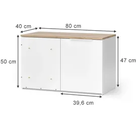 Vicco Eckkommode Wido 80 x 50 cm Weiß/Sonoma