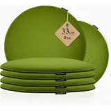 Ampara - 4er Set Stuhlkissen rund 33 cm - rutschfest & Gemütlich - Sitzkissen Filz rund | für Stuhl, Bank, Hocker etc. (grün)