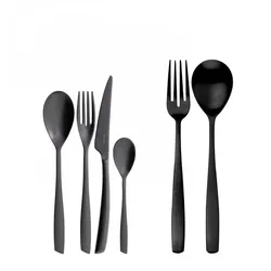riviera black diamond, besteckset 50 tlg. schwarz satiniert, box galerie, casa bugatti