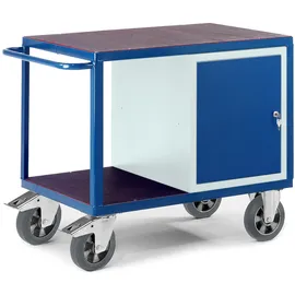 rollcart transportsysteme Schwerlast- Werkstattwagen mit Stahlschrank, 1000kg Tragkraft
