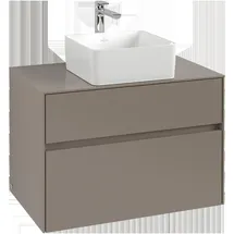 Villeroy & Boch Collaro Waschbeckenunterschrank, wandhängend, 2 Auszüge, Waschbecken mittig, 800x548x500mm, C03700VR, Farbe: Front/Korpus: Graphite,