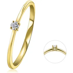 Diamantring ONE ELEMENT "0,05 ct Diamant Brillant Ring aus 585 Gelbgold" Gr. 54, gold, Fingerringe, Damen, 54,mit Diamant, Gelbgold 585-Diamanten, Gelbgold 585, Diamanten, Damen Gold Schmuck