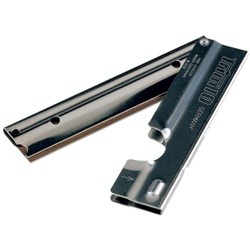 UNGER Trim Halter, Glasschaber im Edelstahlhalter, robuster Edelstahl