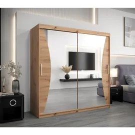 abiks möbel Schwebetürenschrank MONACO 200 x 200 x 62 cm Eiche Artisan