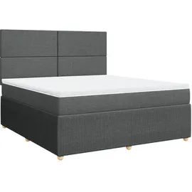 vidaXL Boxspringbett mit Matratze Dunkelgrau 180x200 cm Stoff