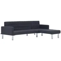 VidaXL Schlafsofa in L-Form Dunkelgrau Polyester