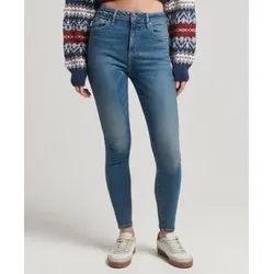Superdry für Damen. W7010796A Skinny-Jeans mit hoher Taille aus blauer Bio-Baumwolle (32/32), Denim, Polyester, Nachhaltig