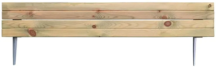 Steckzaun 75x18cm, Beeteinfassung Holz mit Metallpfählen, Rasenbegrenzung