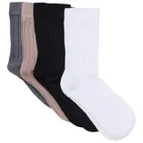 MINYMO Kinder Socken "Ankle Sock Rib (5-Pack)" in Schwarz | Gr.: 23-26