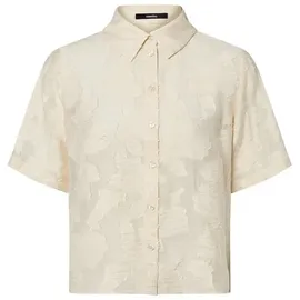 Someday Damen Kurzarmbluse | ZLORALA Regular Hemdbluse mit floralem Design Natural Glaze, 38