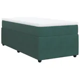 vidaXL Boxspringbett mit Matratze Dunkelgrün 100x200 cm Samt