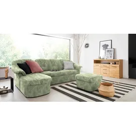 DOMO collection Eckcouch Polyester L-Form 2-Sitzer Grün