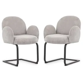s-style möbel Vela Cord grau 2er Set