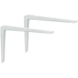 PRIOstahl Regalkonsole Premium Aluwinkel Weiß 150x200mm 2er Set Regalträger Regalwinkel Regalhalter Wandkonsole Winkelkonsole Regalbodenträger - sehr Stabil